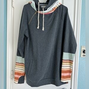 Ampersand Avenue Women's DoubleHood Sweatshirt - Beach Daze size XXL